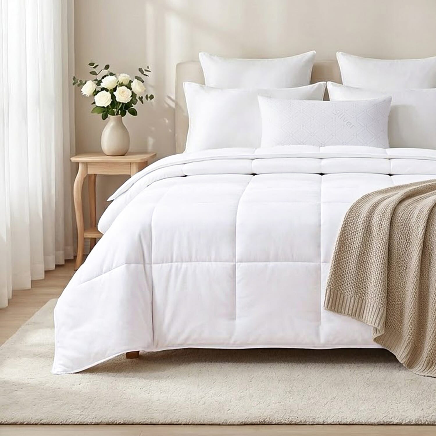 Decadently Beautiful 100% Mulberry Silk Duvet (Single, 135x200cm) - Ivory