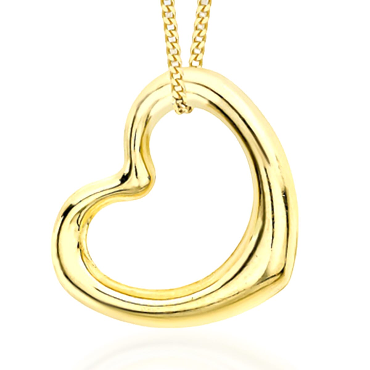 Hatton Garden Closeout Deal - 9K Yellow Gold Floating Heart Pendant