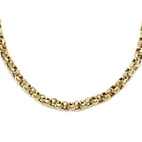 9K Yellow Gold 7.5MM Rolo Necklace with Lobster Clasp (Size - 20)