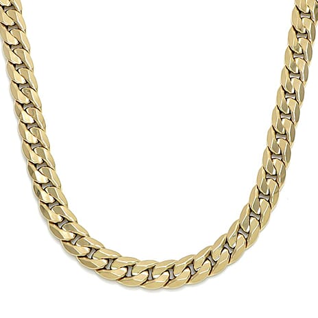 Maestro Collection 9K Yellow Gold Cuban Necklace (Size - 20) with Lobster Clasp, Gold Wt. 15.00 Gms.