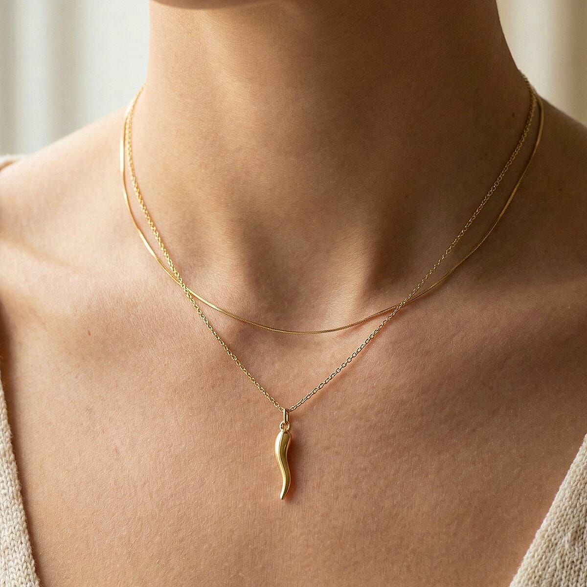 Maestro Collection 9K Yellow Gold Chilli Necklace (Size 20) 1.45 Gms.