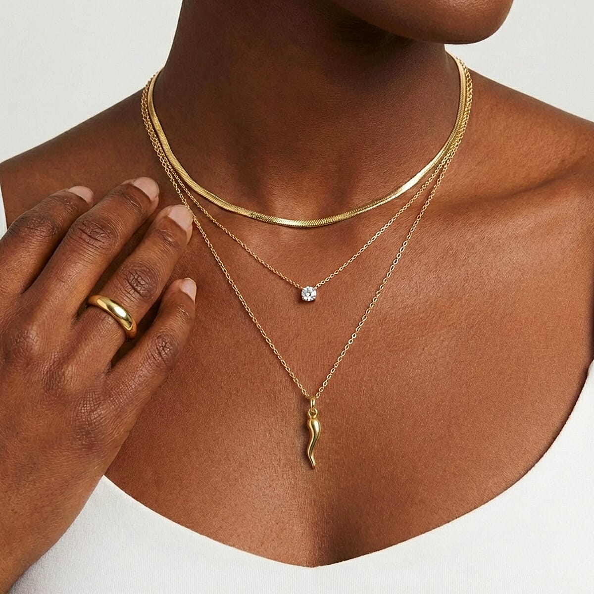 Maestro Collection 9K Yellow Gold Chilli Necklace (Size 20) 1.45 Gms.