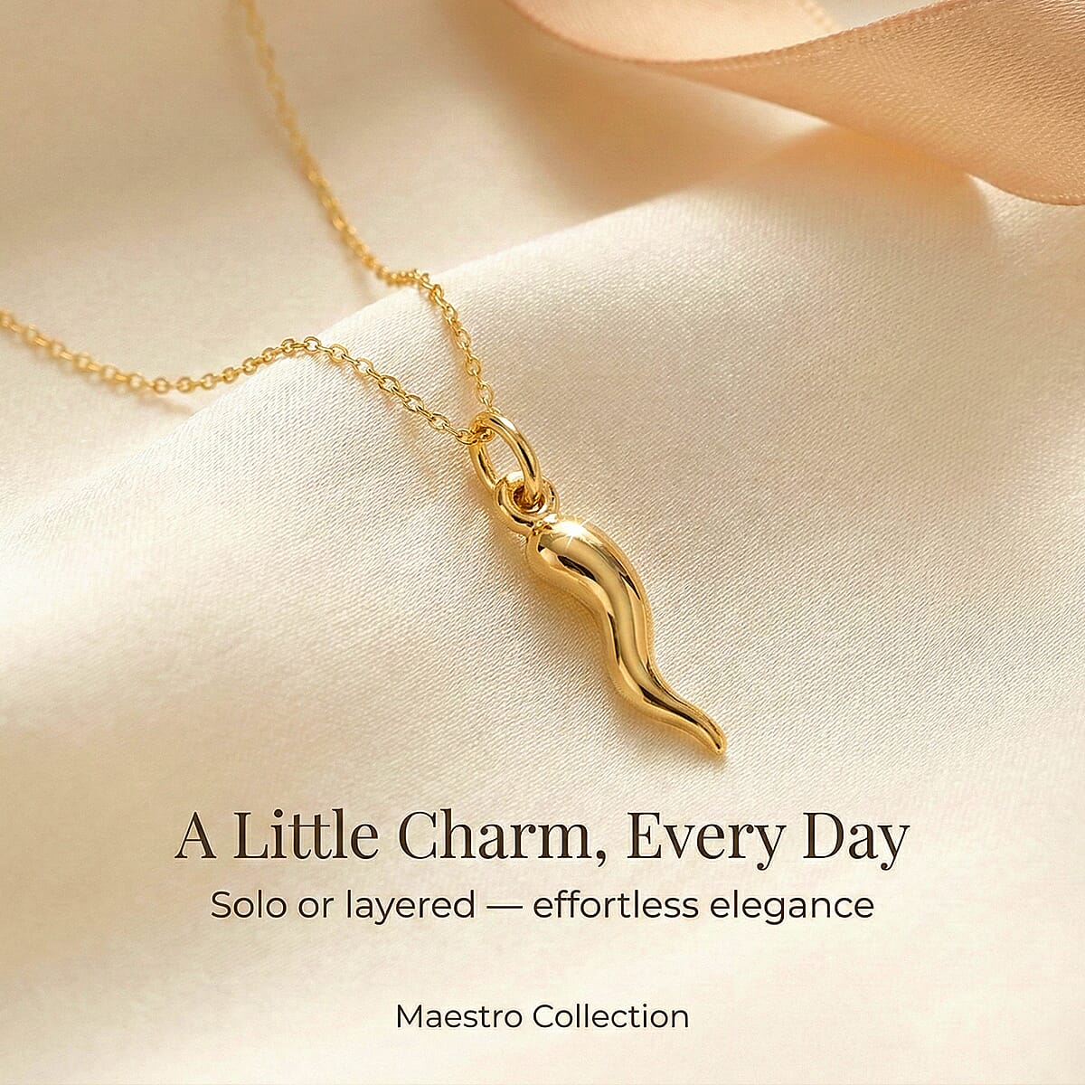 Maestro Collection 9K Yellow Gold Chilli Necklace (Size 20) 1.45 Gms.