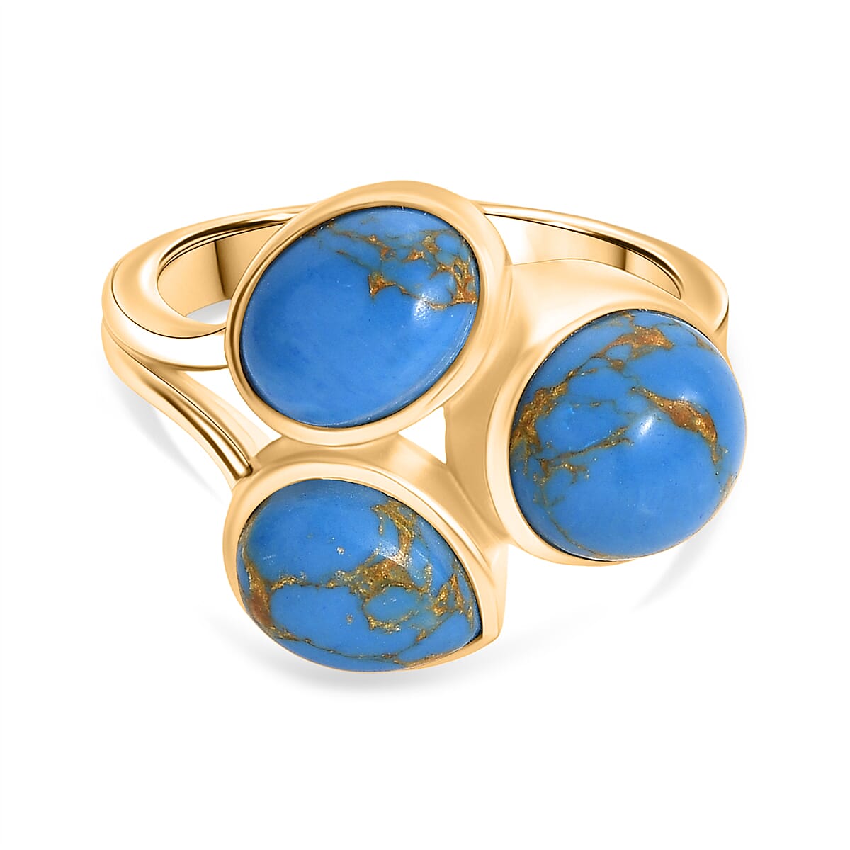 Tucson Find - Blue Turquoise Trilogy Ring 3.97 Ct.