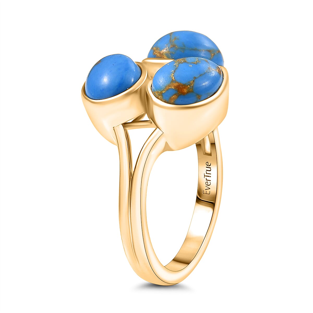 Tucson Find - Blue Turquoise Trilogy Ring 3.97 Ct.