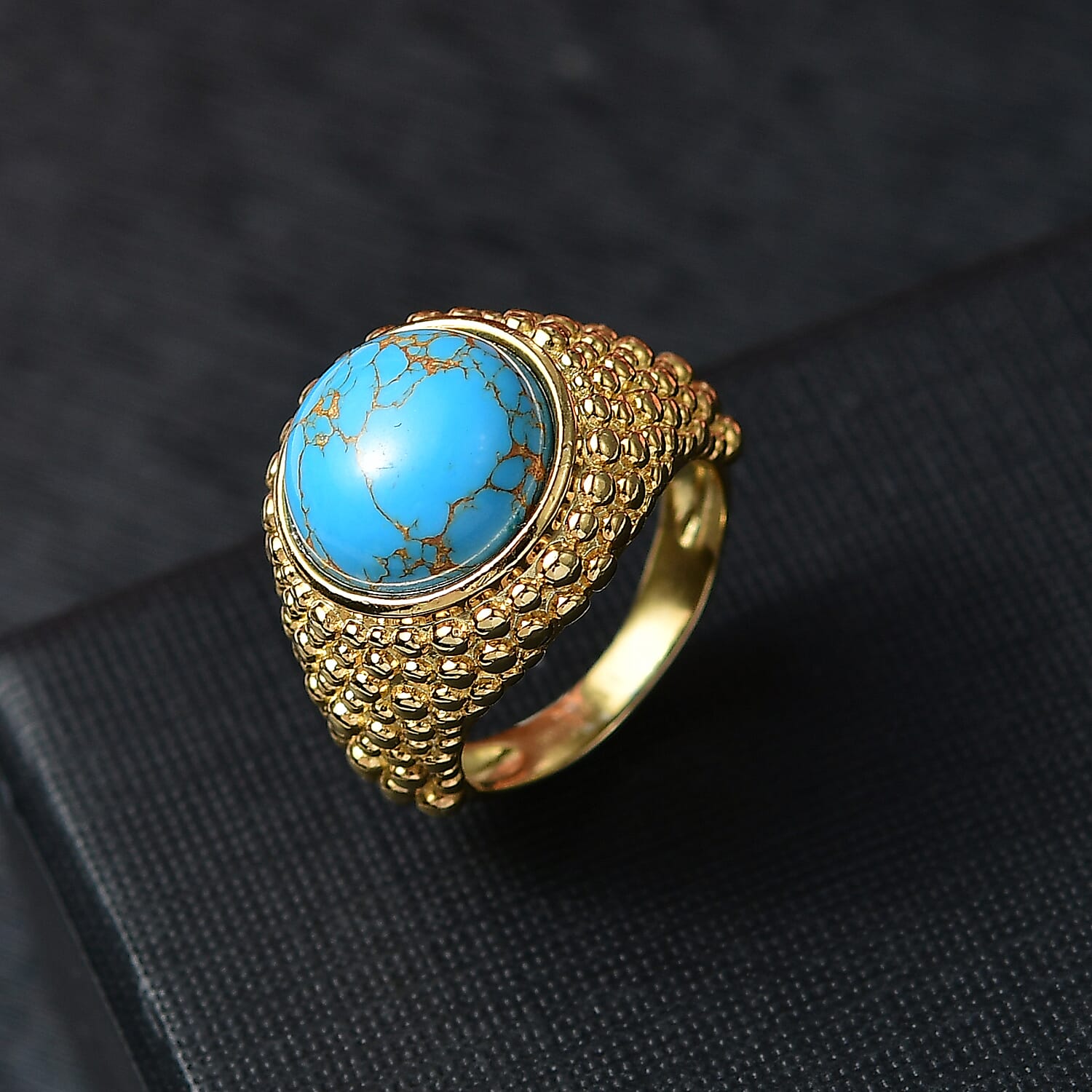 Tucson Find - Blue Turquoise Solitaire Ring 5.55 Ct.