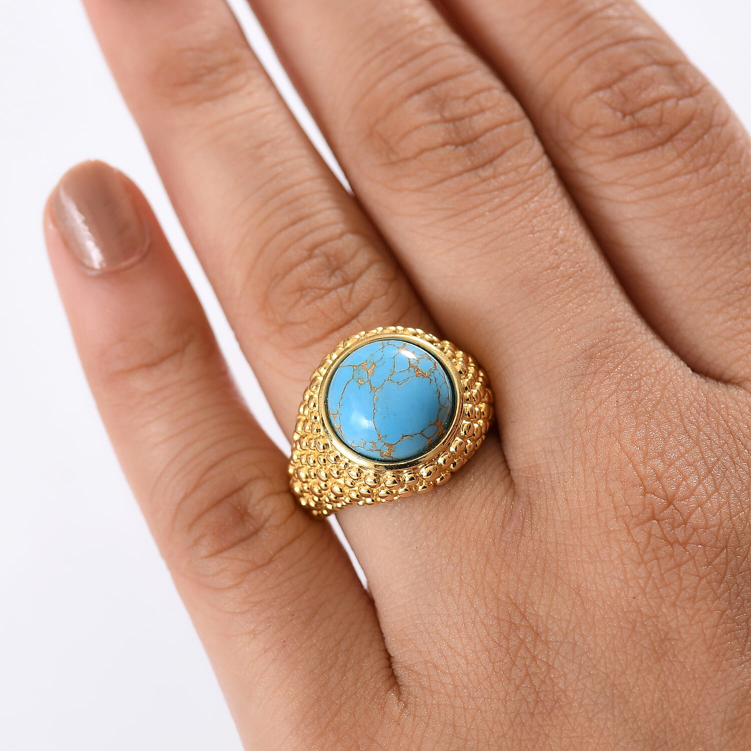 Tucson Find - Blue Turquoise Solitaire Ring 5.55 Ct.