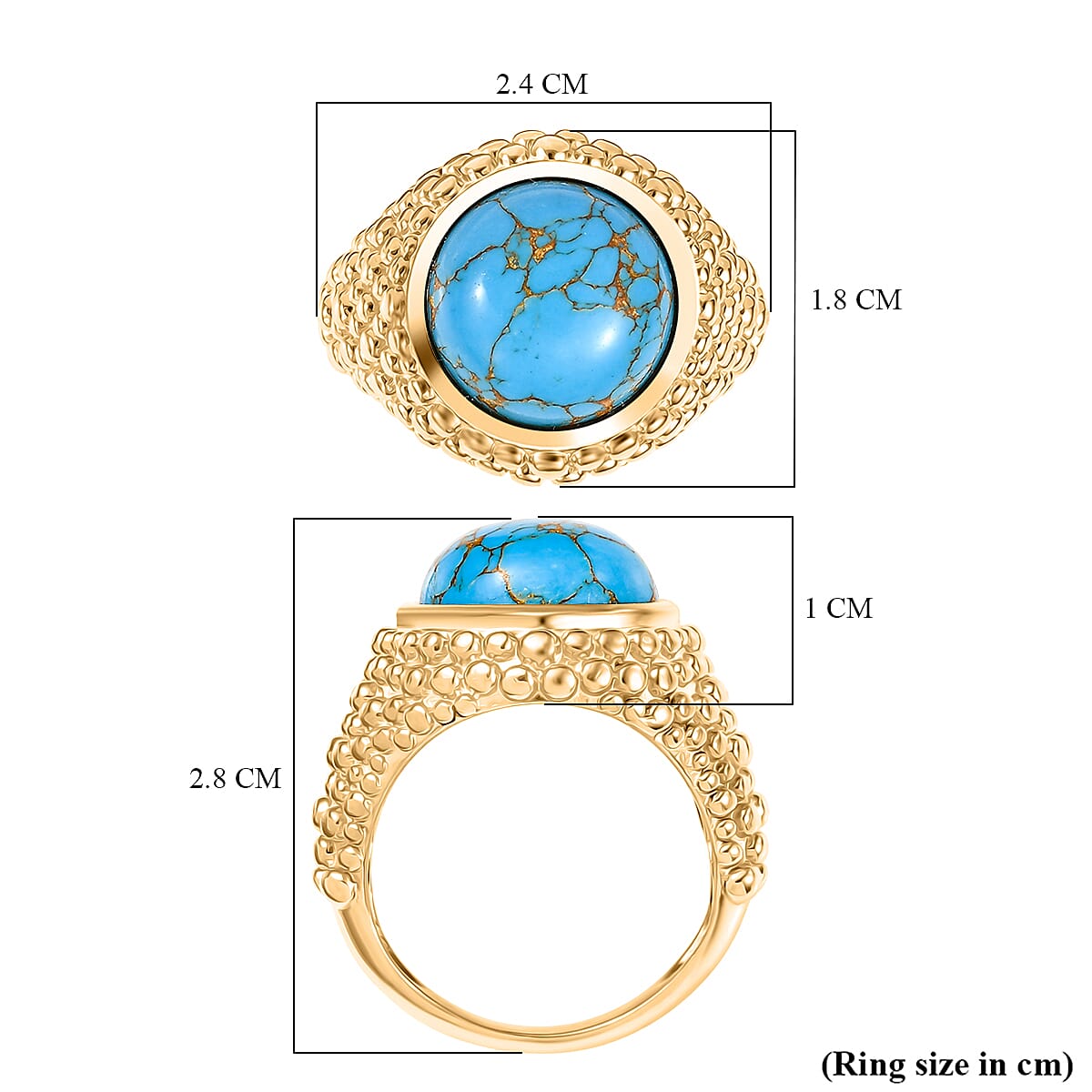 Tucson Find - Blue Turquoise Solitaire Ring 5.55 Ct.