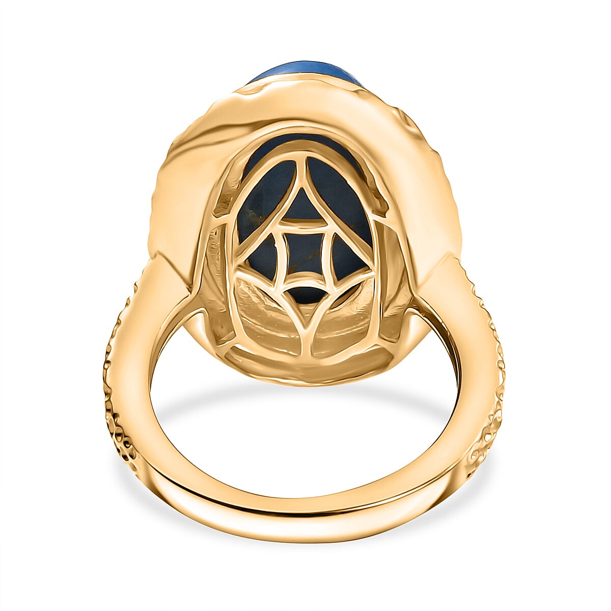 Tucson Find - Blue Turquoise Solitaire Ring in Yellow Gold Plating 7.43 Ct. Tucson Find - Blue Turquoise Solitaire Ring in Yellow Gold Plating 7.43 Ct.