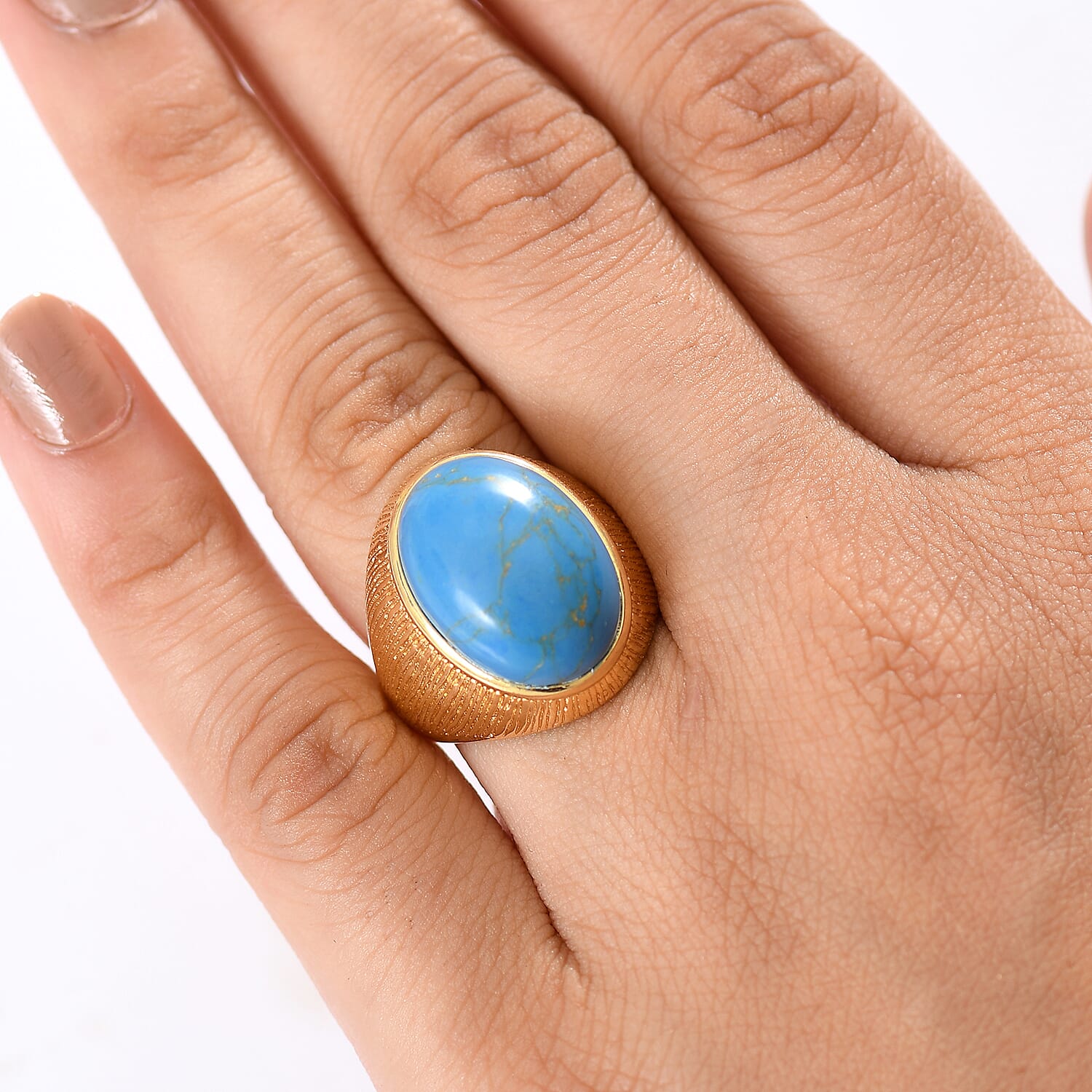 Tucson Find - Blue Turquoise Solitaire Ring 10.66 Ct.