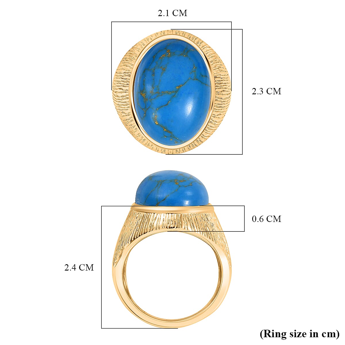 Tucson Find - Blue Turquoise Solitaire Ring 10.66 Ct.