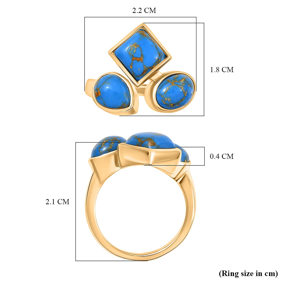 Tucson Find - Blue Turquoise Trilogy Ring 3.87 Ct. Tucson Find - Blue Turquoise Trilogy Ring 3.87 Ct.