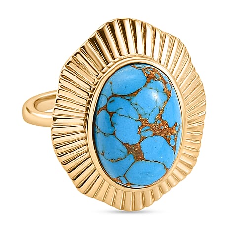 Ever True Tucson Find - Blue Turquoise Solitaire Ring 5.40 Ct.