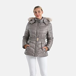 Valissiere Ladies' Puffer Jacket with Fur Trim Hood