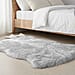 Homesmart Luxury Tip-Dyed Faux Fur Rug with Foam Base (100 x 60 cm) - White with Black