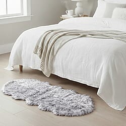 LIVMORE Luxury Collection-Tip-Dyed Faux Fur Rug with Foam Base (180 x 60 cm) - Brown & Beige