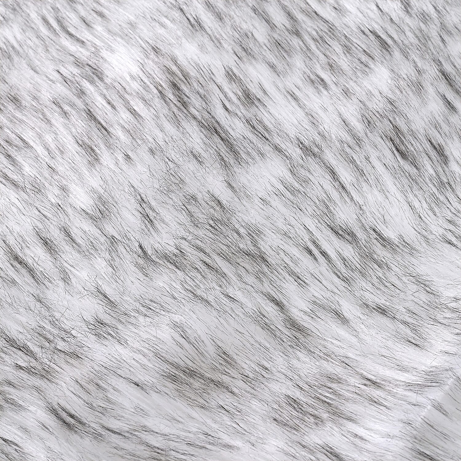 Homesmart Luxury Tip-Dyed Faux Fur Rug with Foam Base (180 x 60 cm) - Black & White