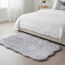 Homesmart Luxury Tip-Dyed Faux Fur Rug with Foam Base (180 x 100 cm) - Brown & Beige
