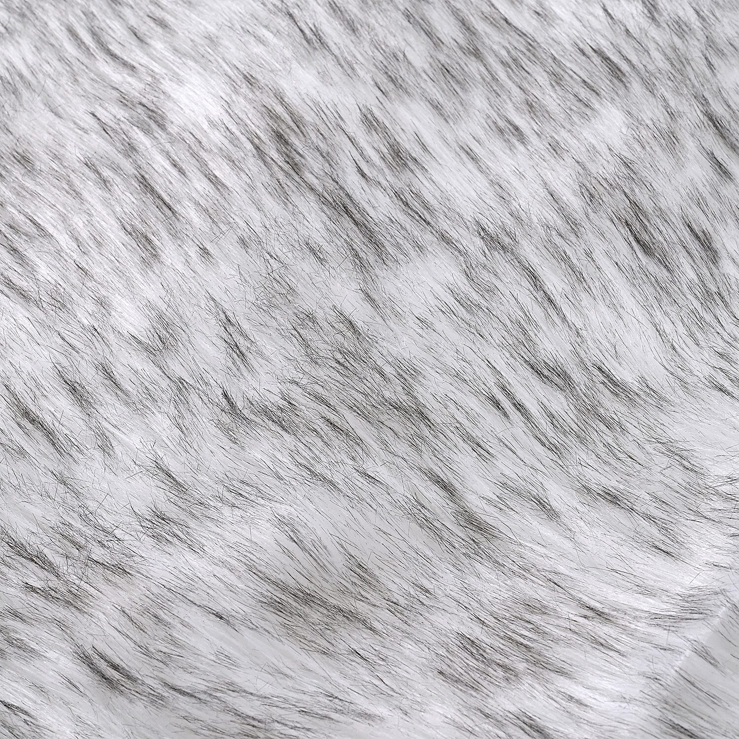 Homesmart Luxury Tip-Dyed Faux Fur Rug with Foam Base (180 x 100 cm) - White with Black