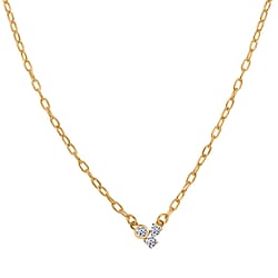LUXURIANT Lab Grown Diamond 3-Stone Necklace (Size - 18) with Lobster Clasp in Rhodium Overlay Sterling Silver