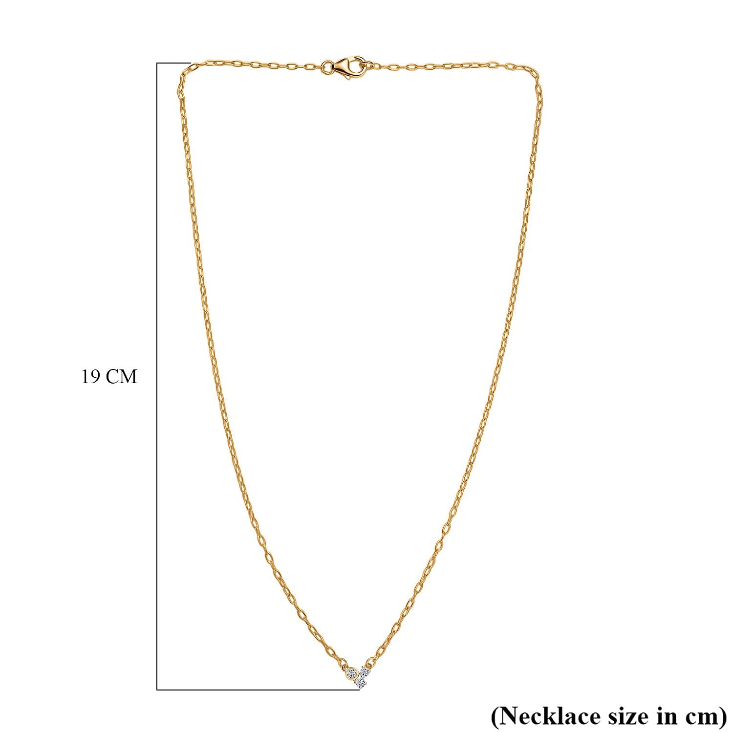 Luxuriant Diamond Lab Grown Diamond Necklace (Size - 18) in 18K Vermeil Yellow Gold Plated Sterling Silver