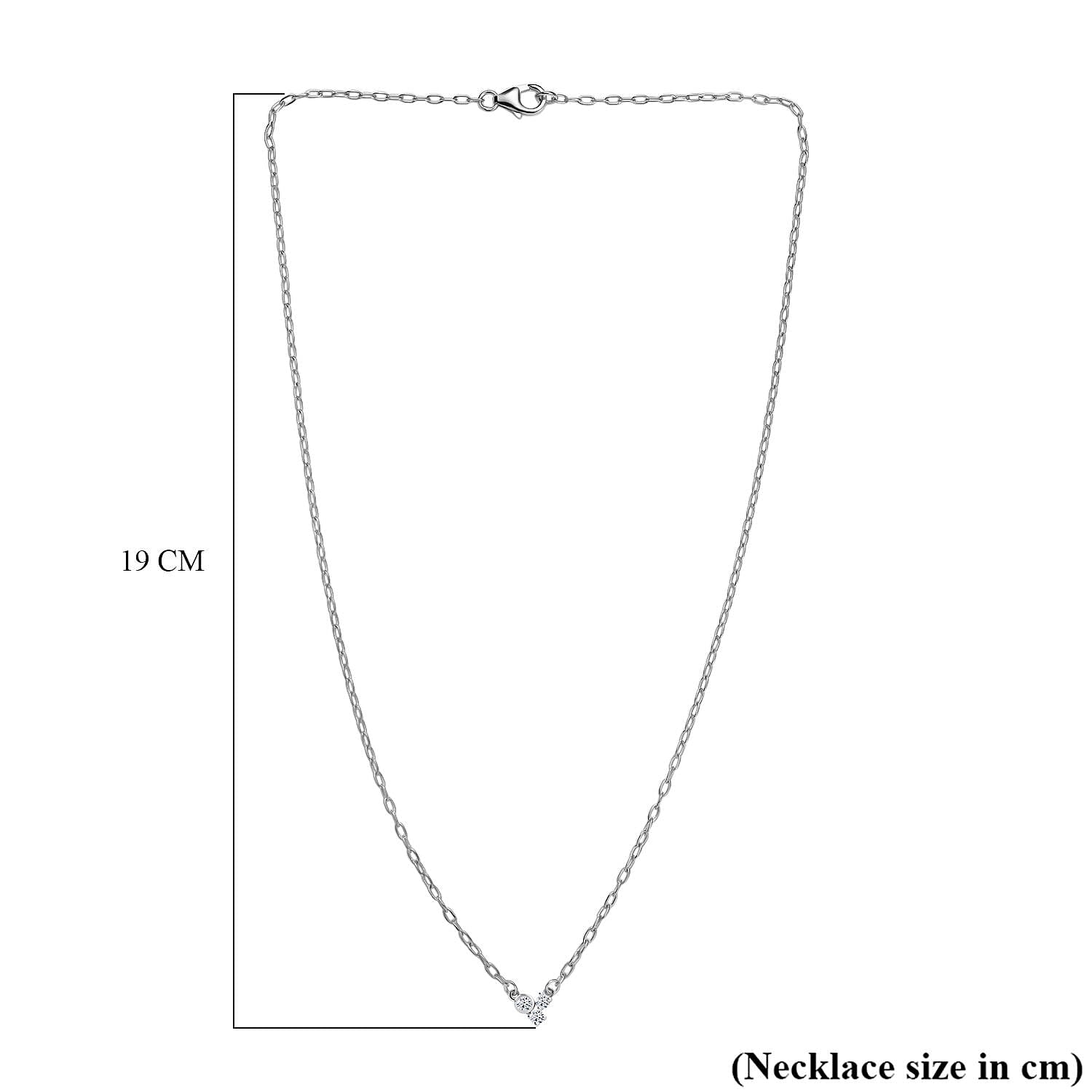 Luxuriant Diamond Lab Grown Diamond Necklace (Size - 18) in Rhodium Overlay Sterling Silver