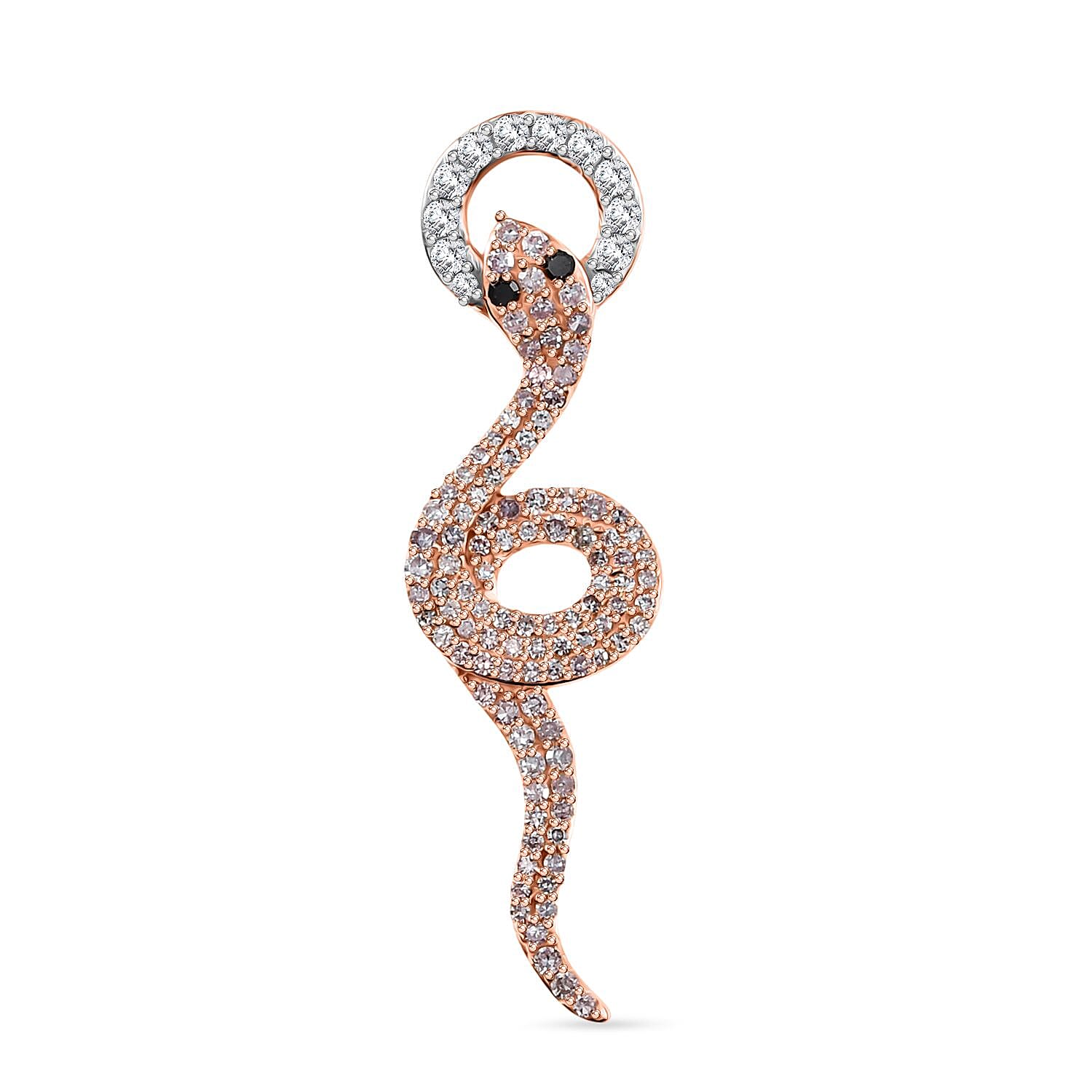 Biggest Designer JCK Closeout- 9K Rose Gold SGL Certified Natural Pink Diamond and White Diamond Pendant 0.50 Ct.