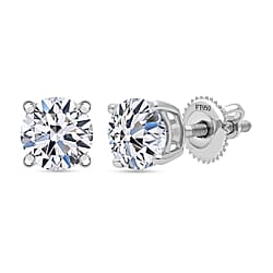 LUXURIANT 2 Ct. Lab Grown Diamond Solitaire Stud Earring with Screw Back in 22K Yellow Gold IGI Certified IF-D