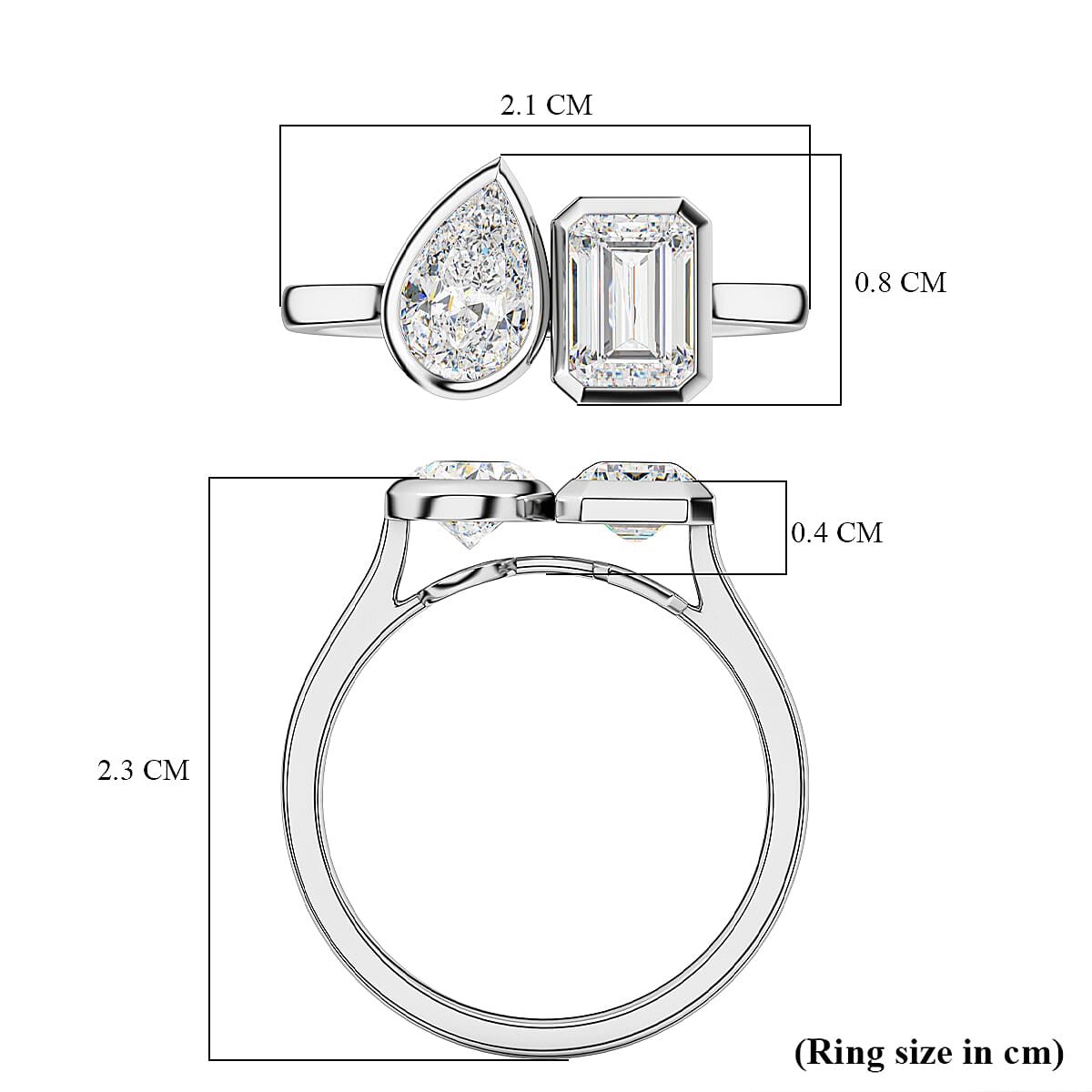 Luxuriant Diamond 950 Platinum VS-EF Lab Grown Diamond VS-EF Ring, Platinum Wt.5 Gms  2.040  Ct.