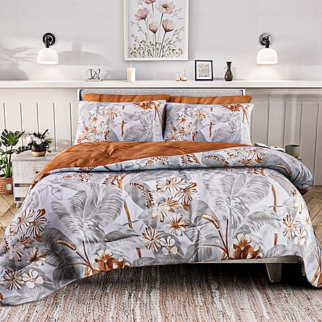 THE CLOSEOUT BUY - Hush Haven 3-Piece Comforter Set Inc. 1 comforter - 2 Pillowcases with 250 gsm Filling (UK Double) - Grey - SEASONS FIRST COMFORTER OFFER