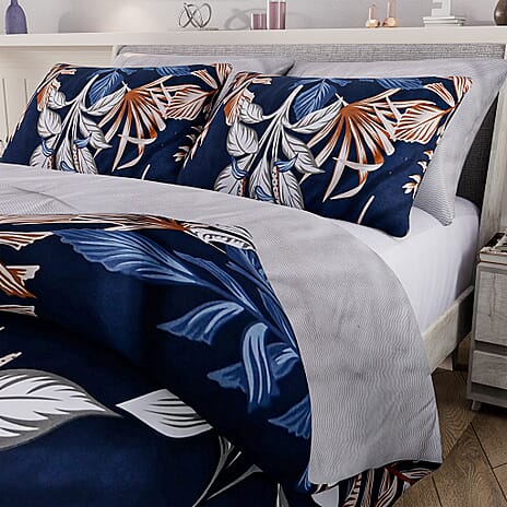Hush Haven 3-Piece Comforter Set Inc. 1 comforter - 2 Pillowcases with 250 gsm Filling (UK Double) - Blue