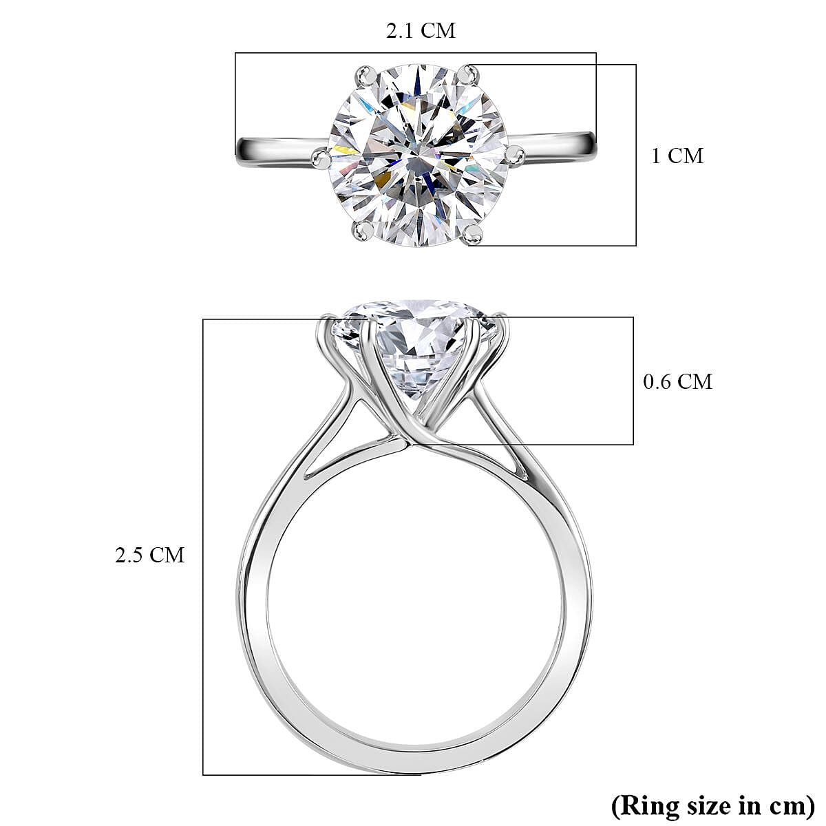 DOD- Luxuriant 950 Platinum SGL Certified Lab Grown Diamond (VS-EF) Solitaire Ring 3.00 Ct