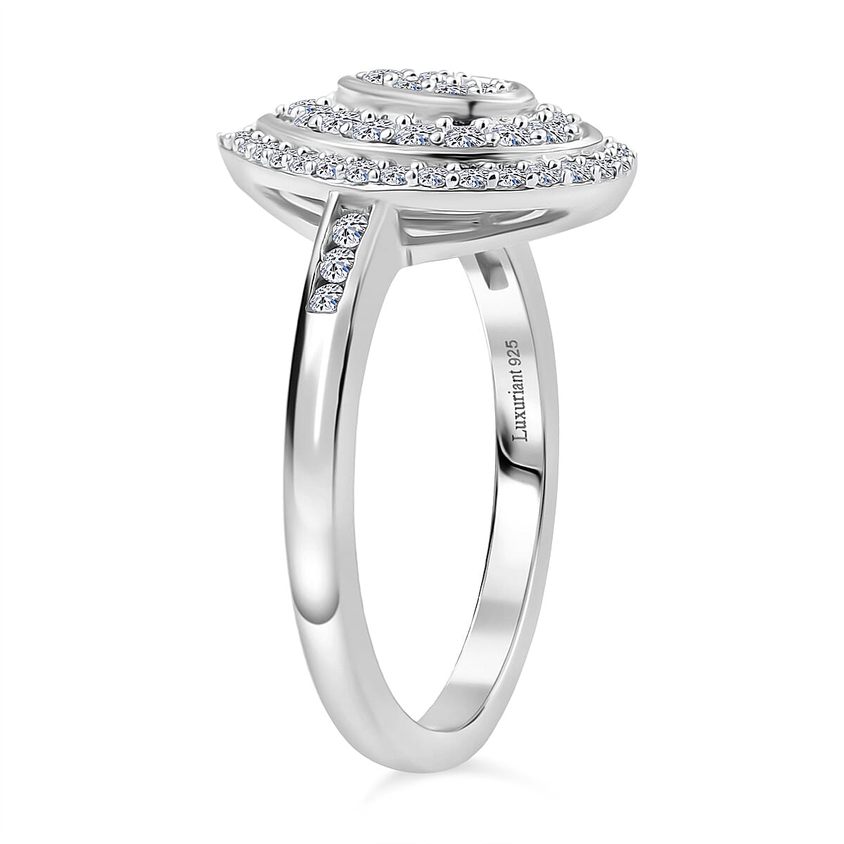 Red Carpet Collection - Luxuriant Lab Grown Diamond (SI-GH) Ring in Rhodium Overlay Sterling Silver 0.50 Ct.