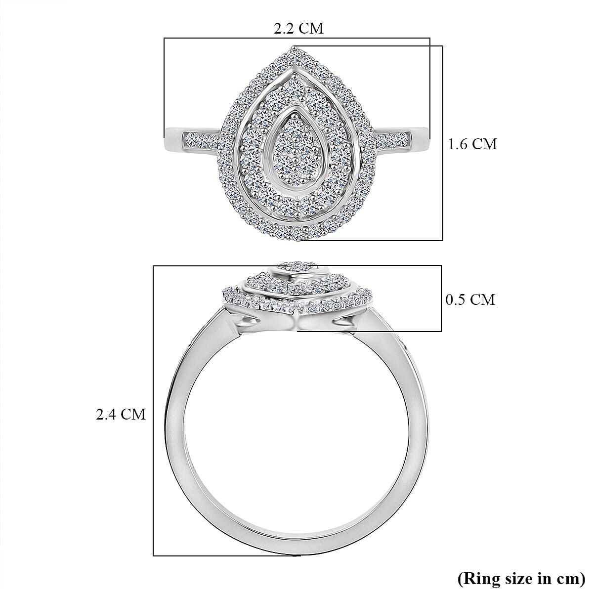 Red Carpet Collection - Luxuriant Lab Grown Diamond (SI-GH) Ring in Rhodium Overlay Sterling Silver 0.50 Ct.