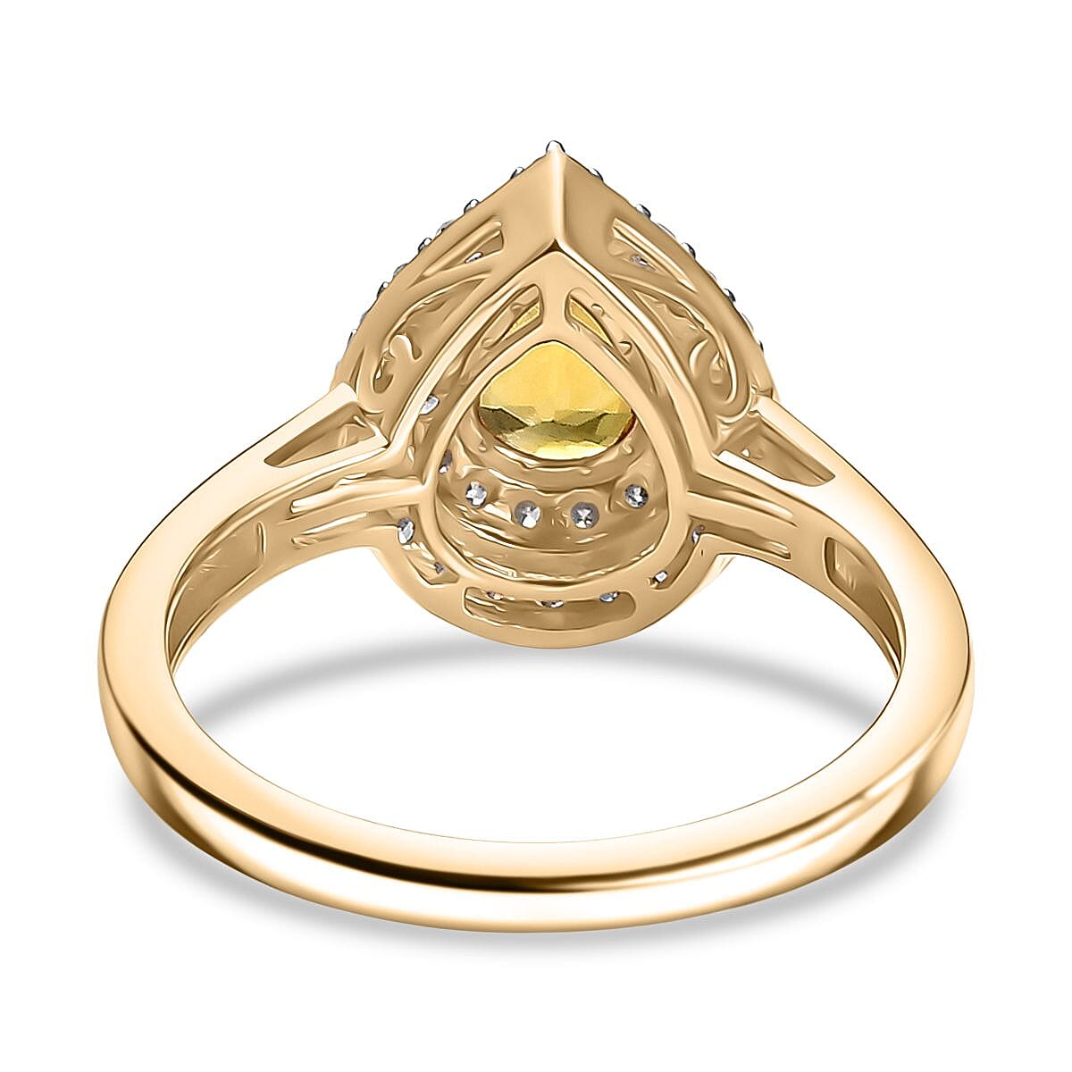 9K Yellow Gold AAA Loop Clean Chantaburi Yellow Sapphire & Lab Grown Diamond (SI-GH) Ring 1.03 Ct. 9K Yellow Gold AAA Loop Clean Chantaburi Yellow Sapphire & Lab Grown Diamond (SI-GH) Ring 1.03 Ct.