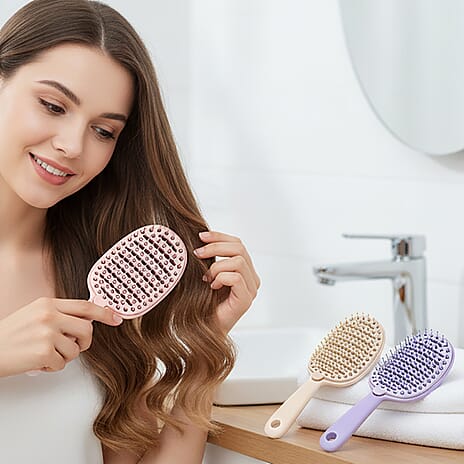 cleaning hair brushes - Pink-Purple-Cream white