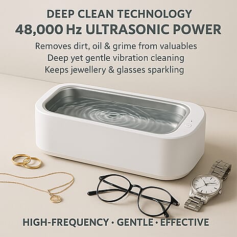 Multi-Purpose Ultrasonic Cleaner for Glasses & Jewelry - White