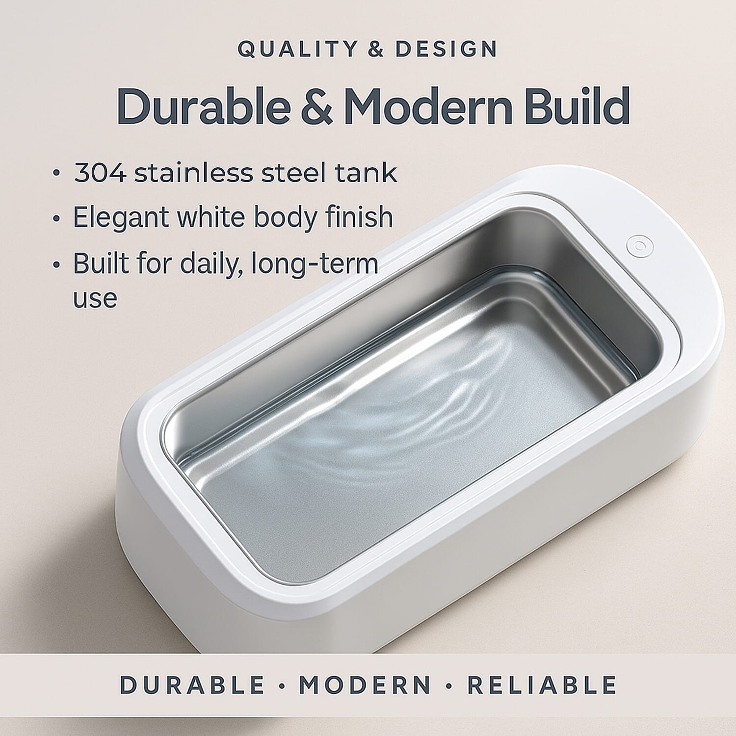 Multi-Purpose Ultrasonic Cleaner for Glasses & Jewelry - White