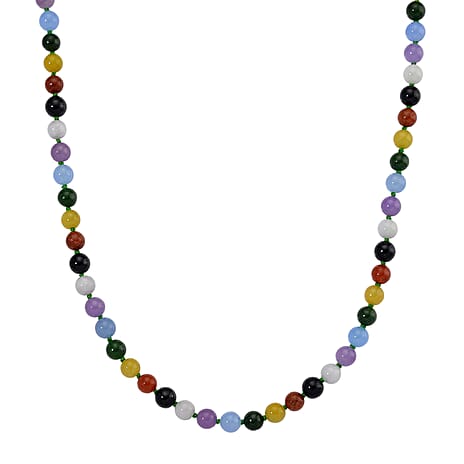 Multi Color Jade Stone Necklace (Size - 30) 350.00 Ct.