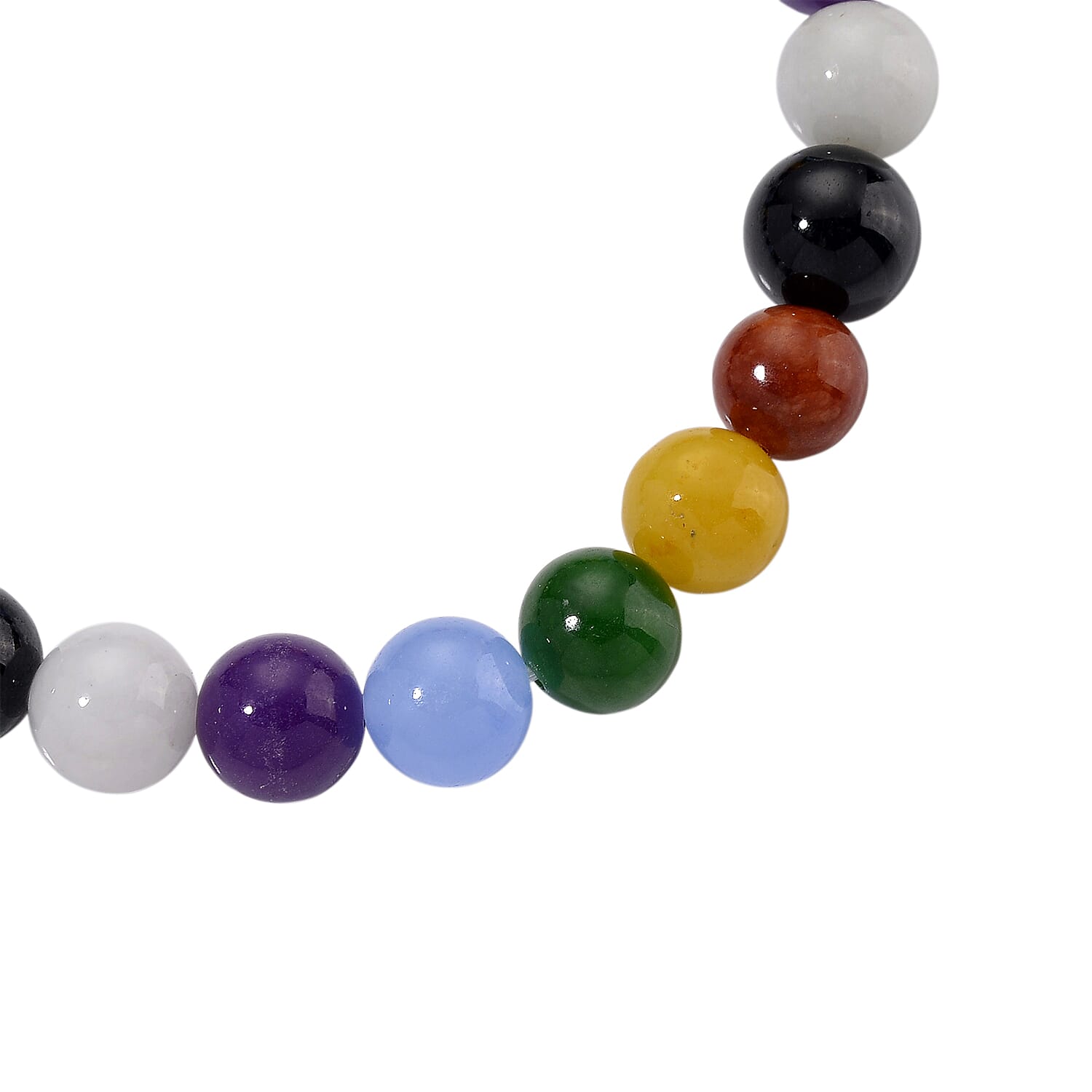 Multi Jade Stone Bracelet (Size - 7 Strachable) 112.00 Ct.