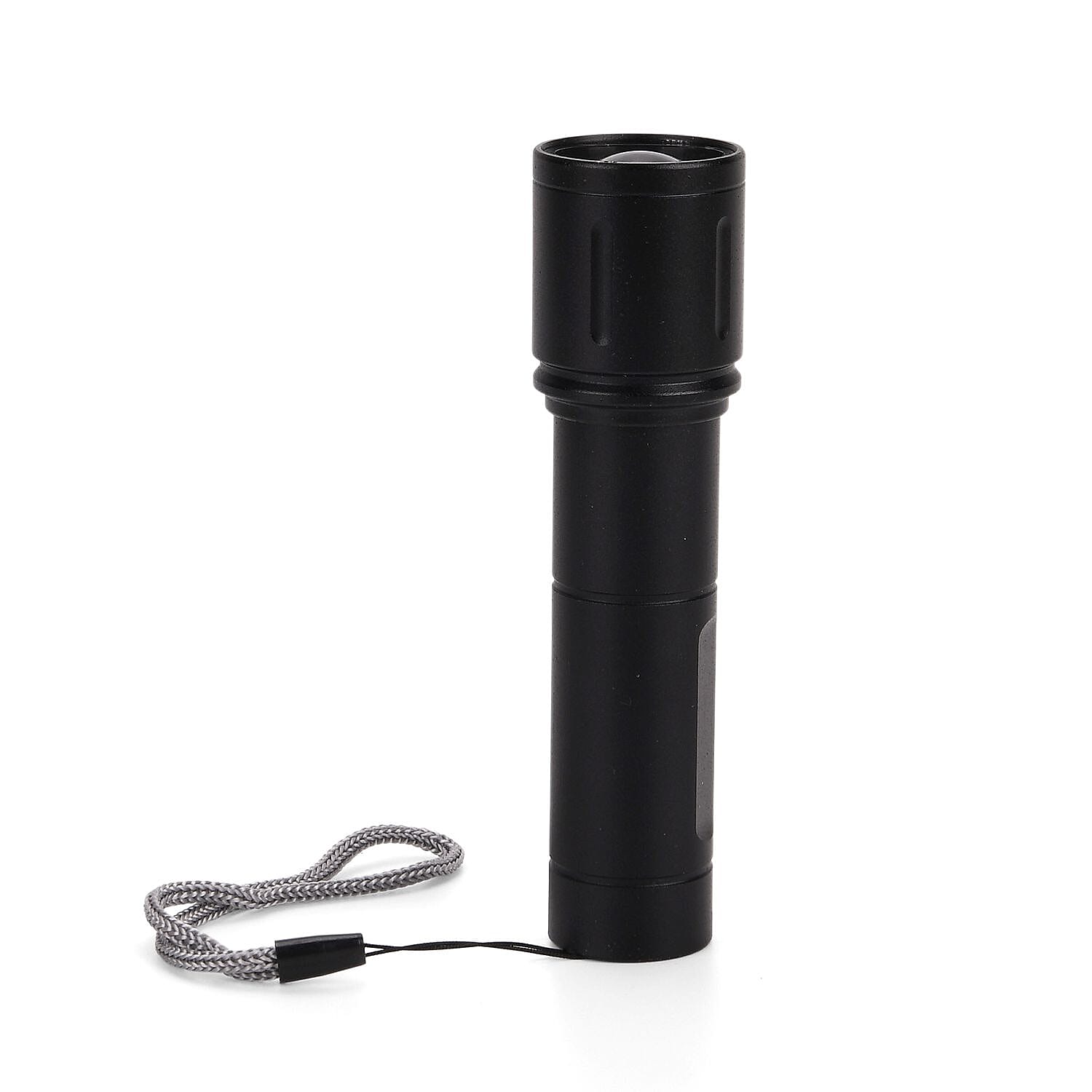 LIVMORE Set of 2 Rechargable Power Beam LED Flashlights - Waterproof, 800 Lumens in Case - Black