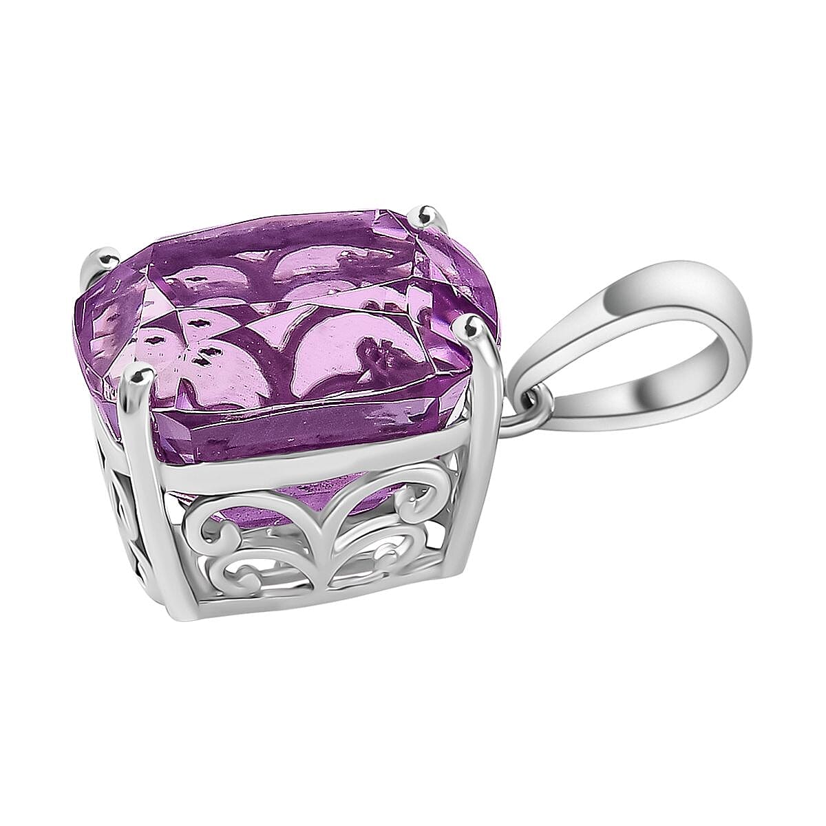 Collectors Edition - RHAPSODY 950 Platinum AAAA Patroke Kunzite Solitaire Pendant 8.22 Ct.