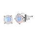Rainbow Moonstone Push Post Earring in Platinum Overlay Sterling Silver 1.63 Ct.