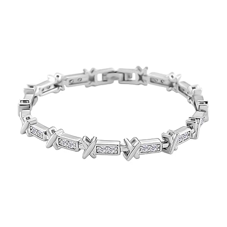 White Cubic Zirconia Bracelet (Size - 7)