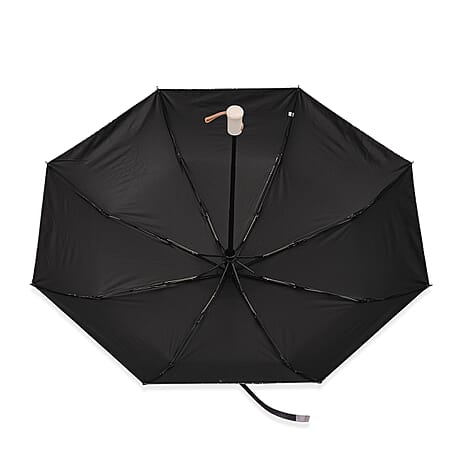 Flower Pattern Automatic Umbrella - Sun and Rain Protection - Beige - Black