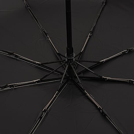 Flower Pattern Automatic Umbrella - Sun and Rain Protection - Beige - Black