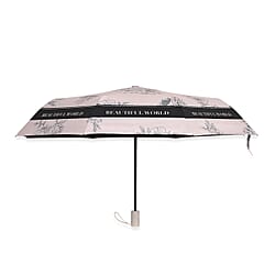 Flower Pattern Automatic Umbrella - Sun and Rain Protection - White