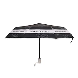 Flower Pattern Automatic Umbrella - Sun and Rain Protection - Black