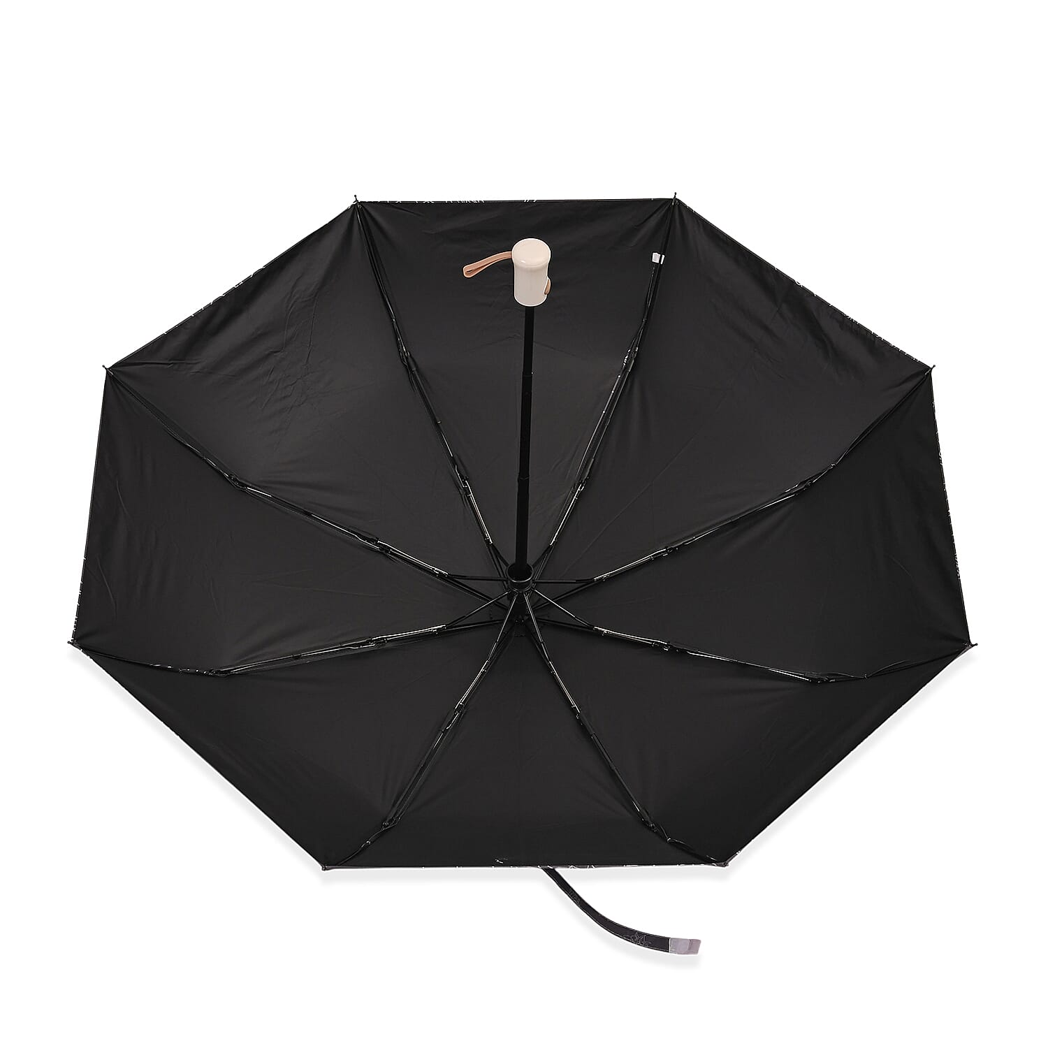 Flower Pattern Automatic Umbrella - Sun and Rain Protection - Black