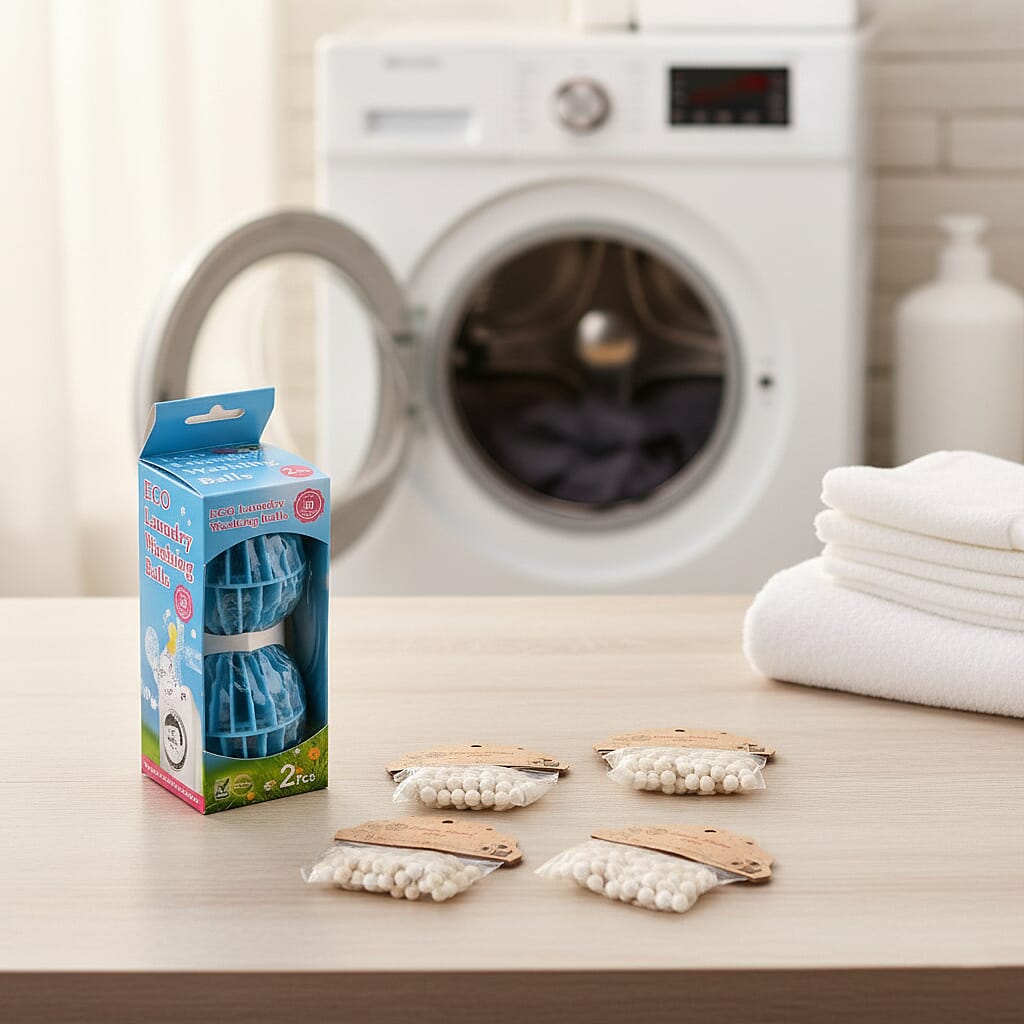 NEW Fressia Fragrance Laundry Washing Balls with 4 Pack Replacement | Non-Detergent System for 90 Washes - Blue